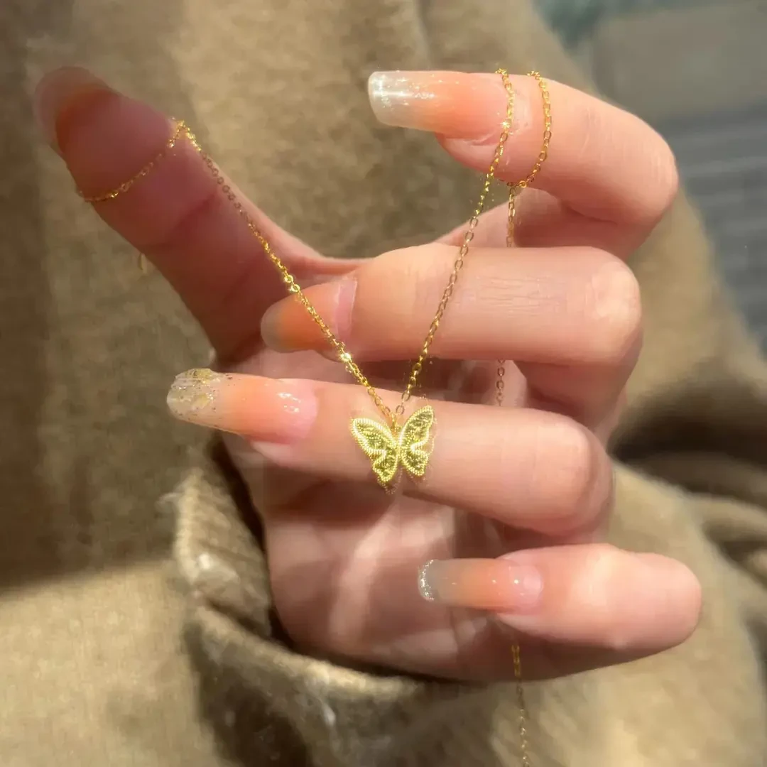 钛钢项链 轻奢时尚碎冰冰蝴蝶项链气质小众设计感甜美锁骨链仙气