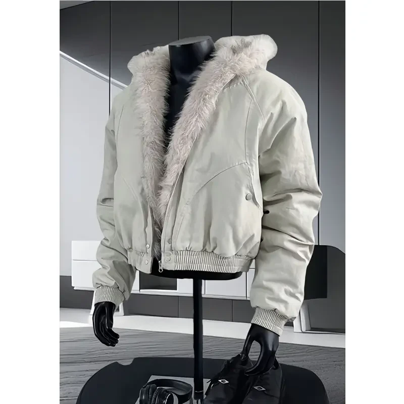 cleanfit二代座山雕毛领夹克棉服男款秋冬季加厚保暖重磅帆布外套