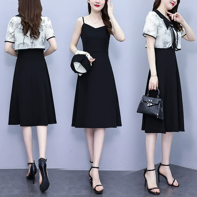 大码女装2025夏新款胖mm新中式开衫气质时尚显瘦吊带连衣裙两件套