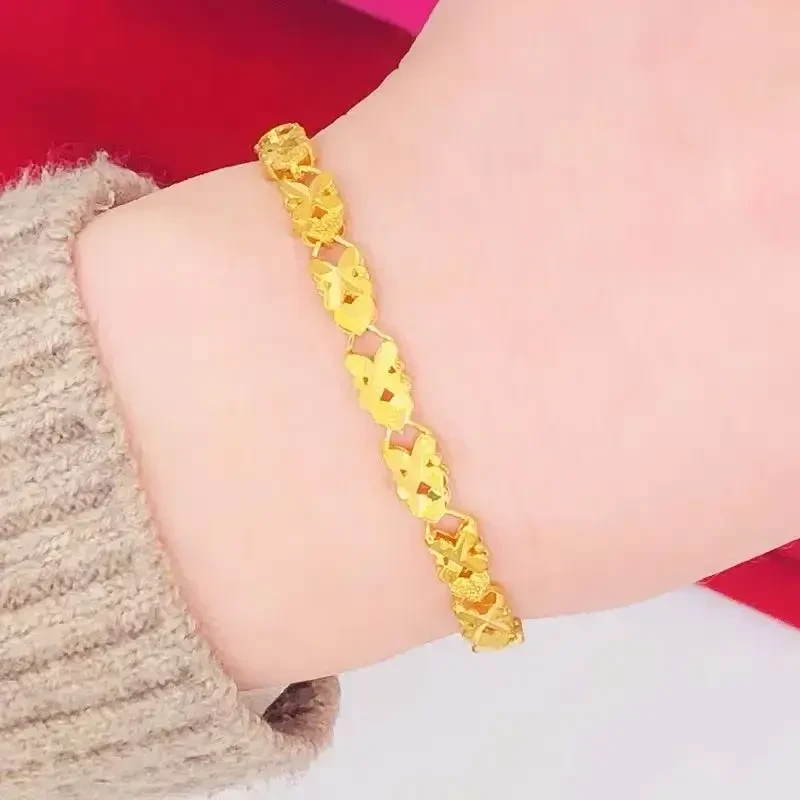 新款上市 合金手链【四叶草爱心手链】轻奢质感时尚百搭不掉色Q商品图