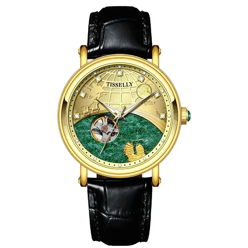【澳门撤柜 】TISSELLY 麦哲伦环球纪念表真金男士机械腕表-TIS5001
