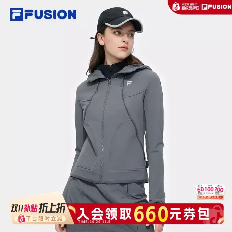 FILA FUSION赵露思同款【梭织外套修身显瘦】春款休闲T11W511704F