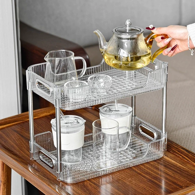 水杯架子置物架高级感玻璃杯茶具茶杯收纳架防尘多层咖啡杯子架