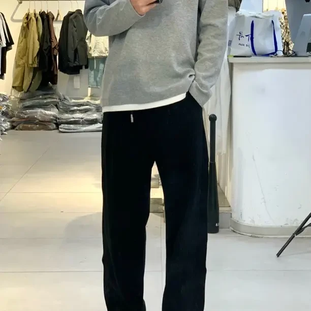 【JIEXUN】休闲裤纯色男士免烫宽松型裤子微弹力