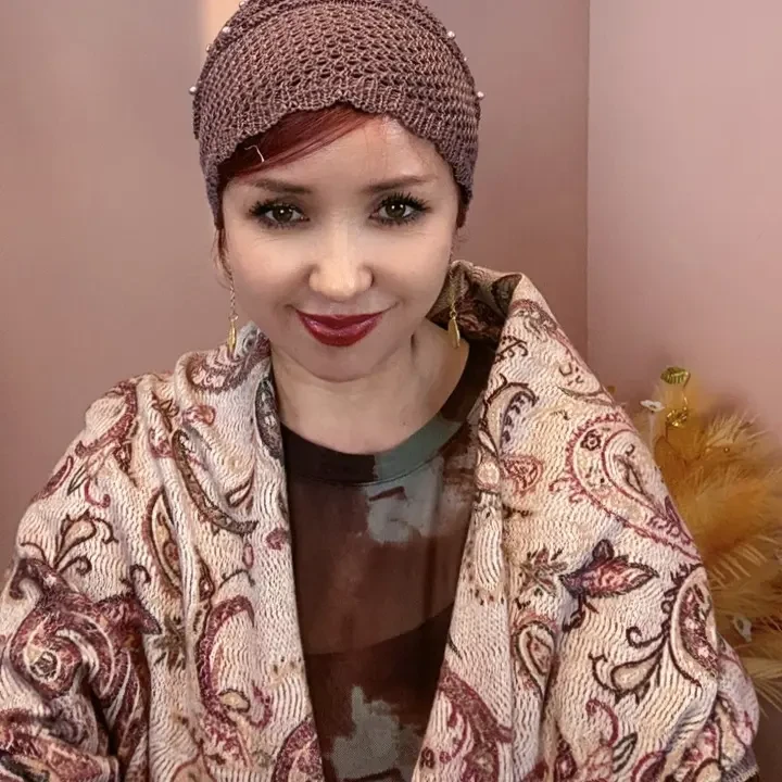 抽绳帽子复古秋冬春秋极简风碎花纯手工女包头帽花朵