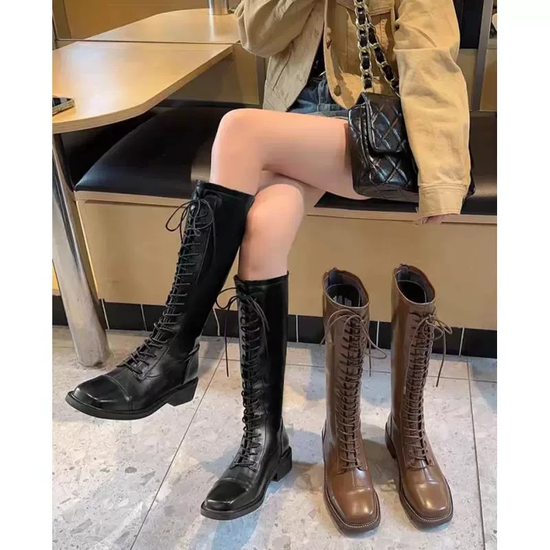 轻软舒适～洋气显瘦 套装搭配长筒靴女～不过膝高筒靴女3312-5A27