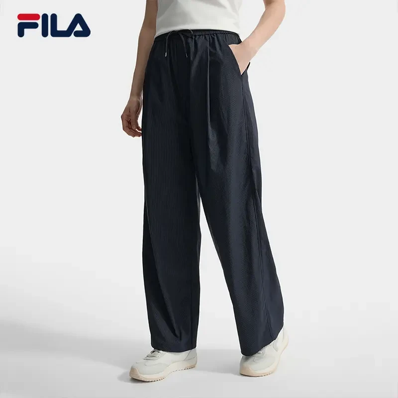 Fila/斐乐【舒适高弹休闲裤】女夏新款宽松遮肉梭织长裤F11W534809F