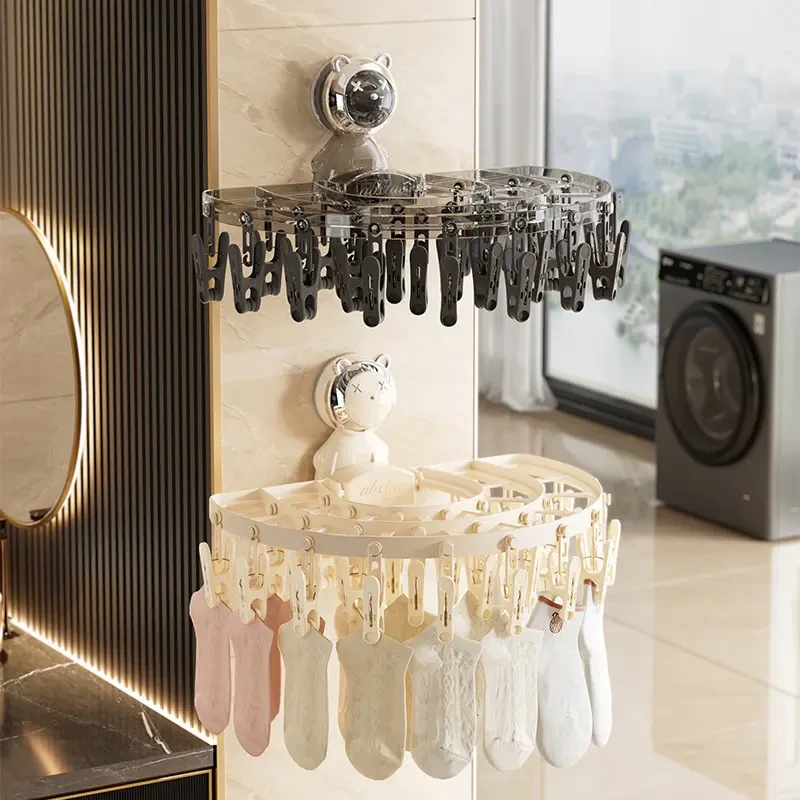 吸盘袜子晾晒架多夹子晾衣架晒袜子使用家用阳台凉内衣内裤袜子架