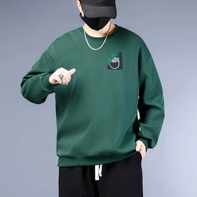 胖哥大码加绒卫衣2025新款秋冬加肥加青少年保暖加厚衣服男款潮流