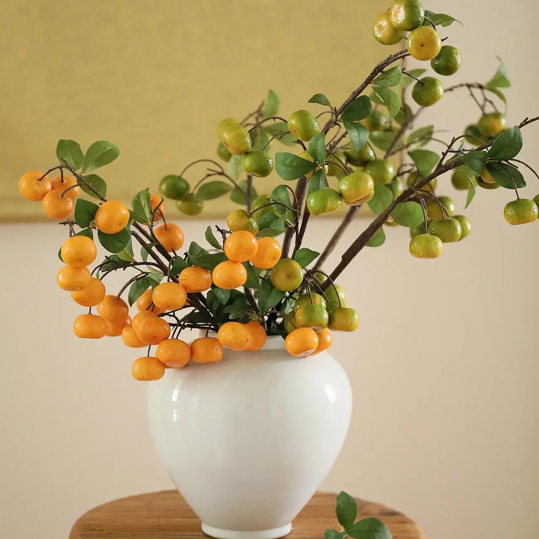 大吉大利 桔子鲜切枝居家氛围感花材可水养鲜切