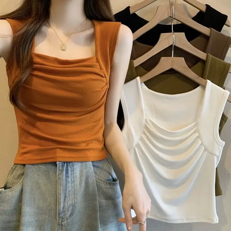 莫代尔夏季2025新款吊带背心女修身内搭外穿设计感打底衫无袖上衣