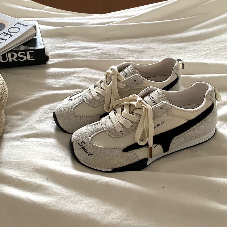 爆火小众不撞款复古德训鞋阿甘鞋女2025新款ins超火港风休闲鞋女