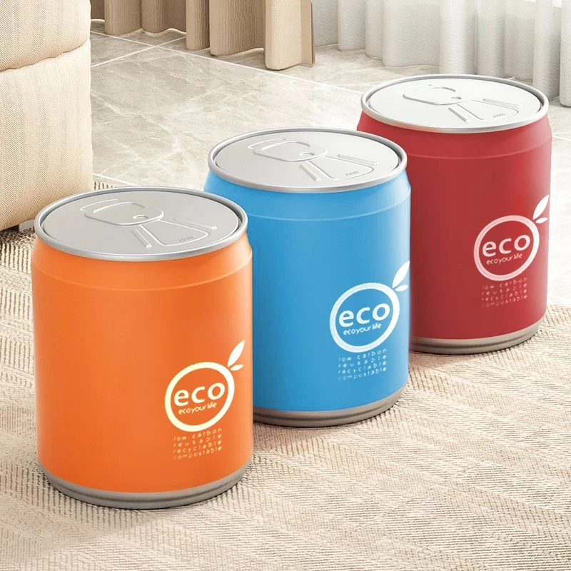 易拉罐垃圾桶按压式卧室厨房家用可爱时尚创意可乐罐卫生间高颜值