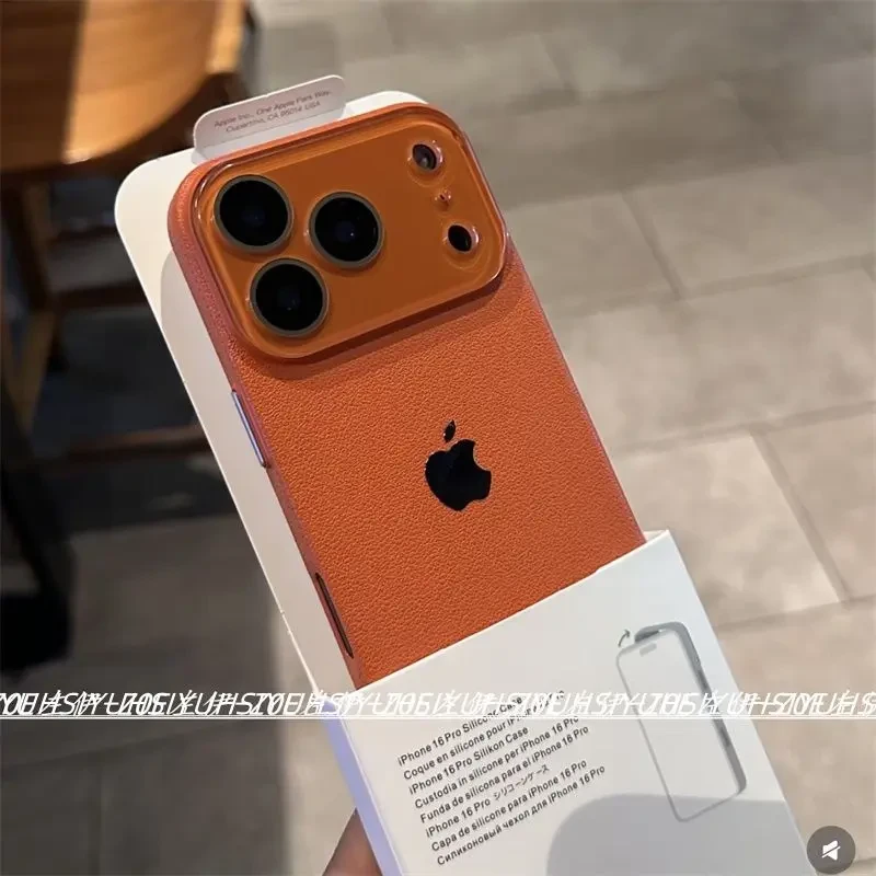 ins风新款荔枝纹硬壳适用17promax手机壳高级感iphone1615143