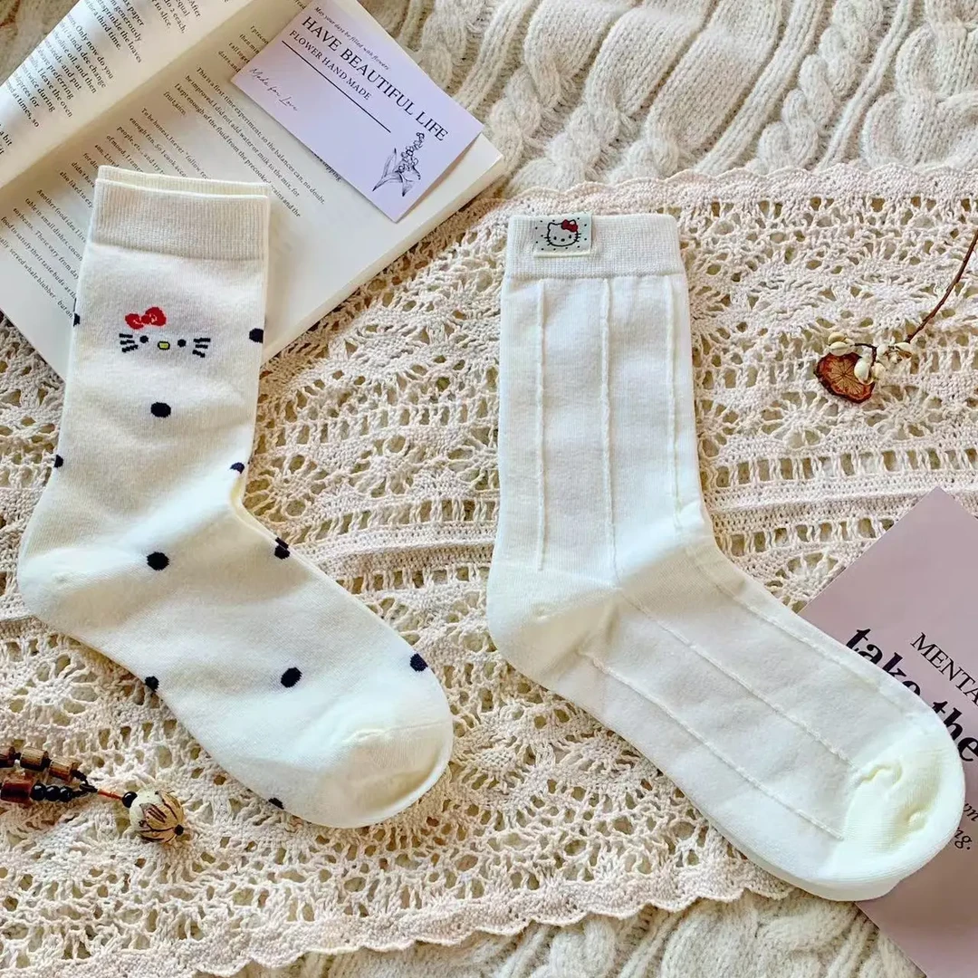 2双 袜子女筒袜春秋款纯色长袜ins潮可爱女士堆堆袜秋冬中筒