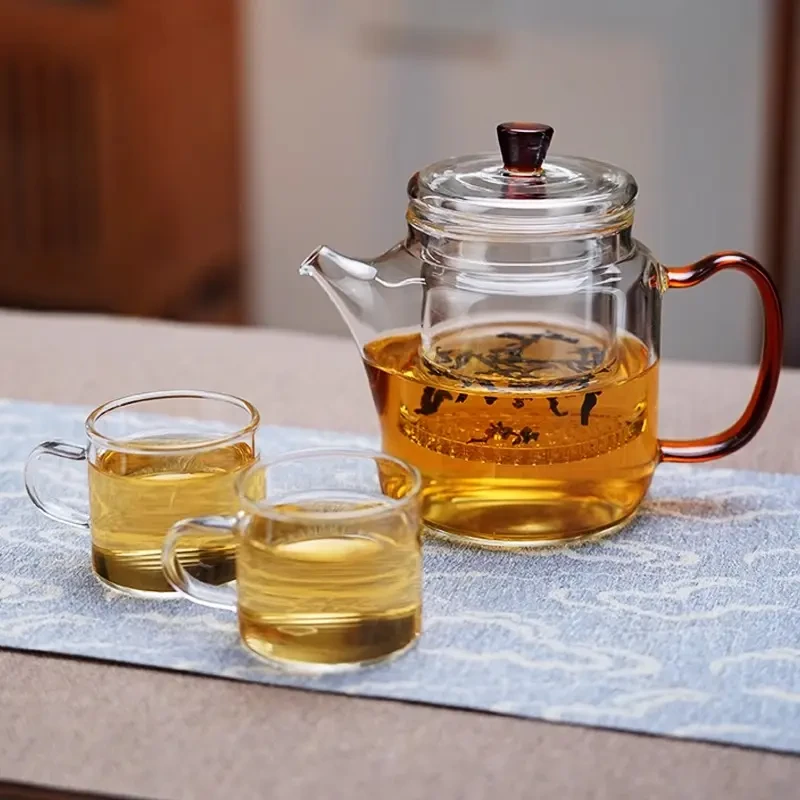 （手工）新款耐热玻璃茶壶加厚煮茶壶茶水分离泡茶器大容量花茶壶