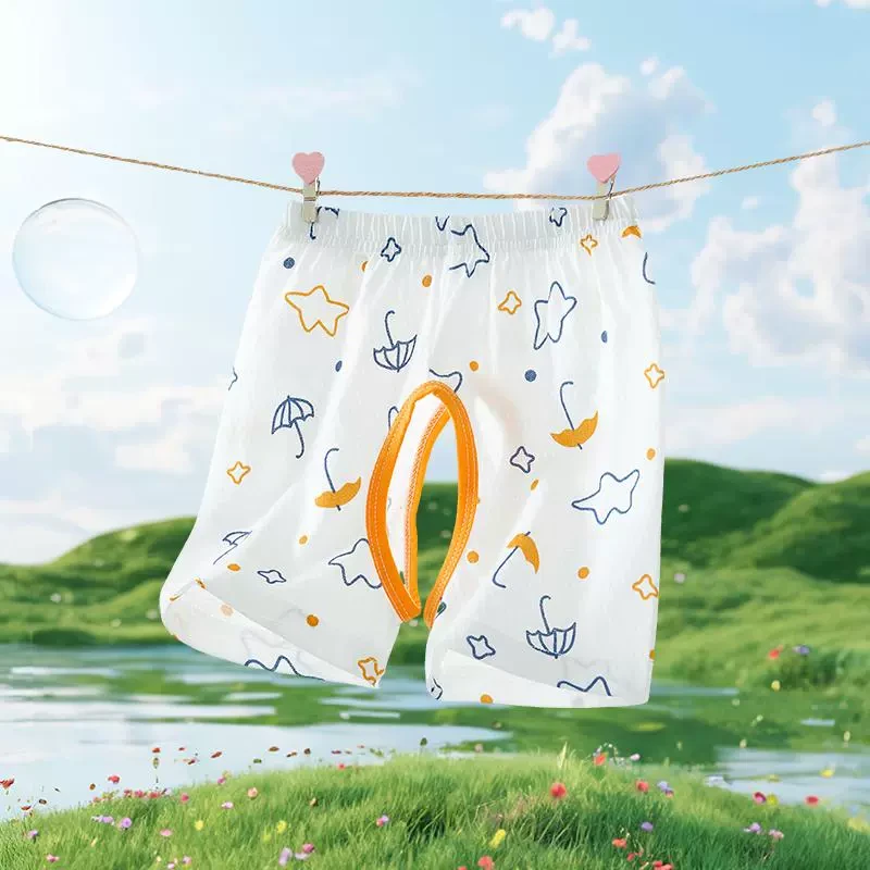 婴儿短裤夏季新款薄款新生婴儿纯棉开档裤儿童夏装男宝宝外穿裤子