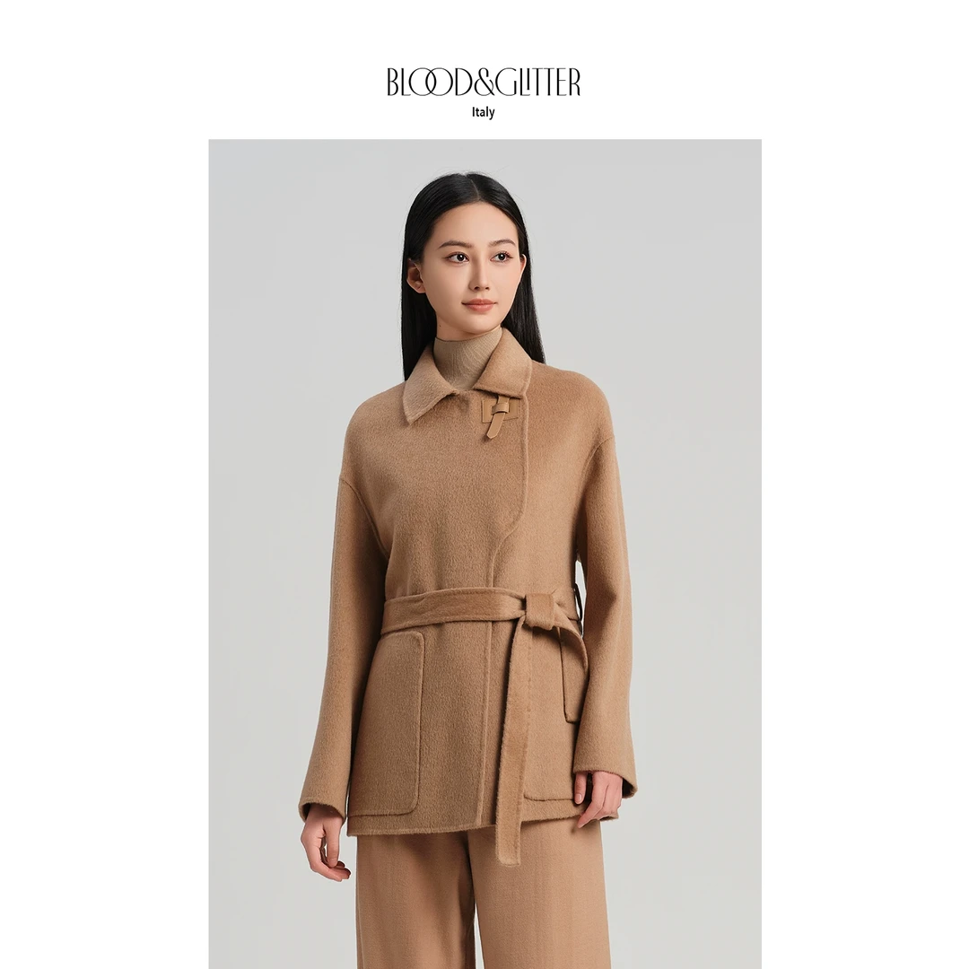 【大表姐专属】毛呢外套女2025秋冬新款绒通勤气质短款翻领呢子大衣