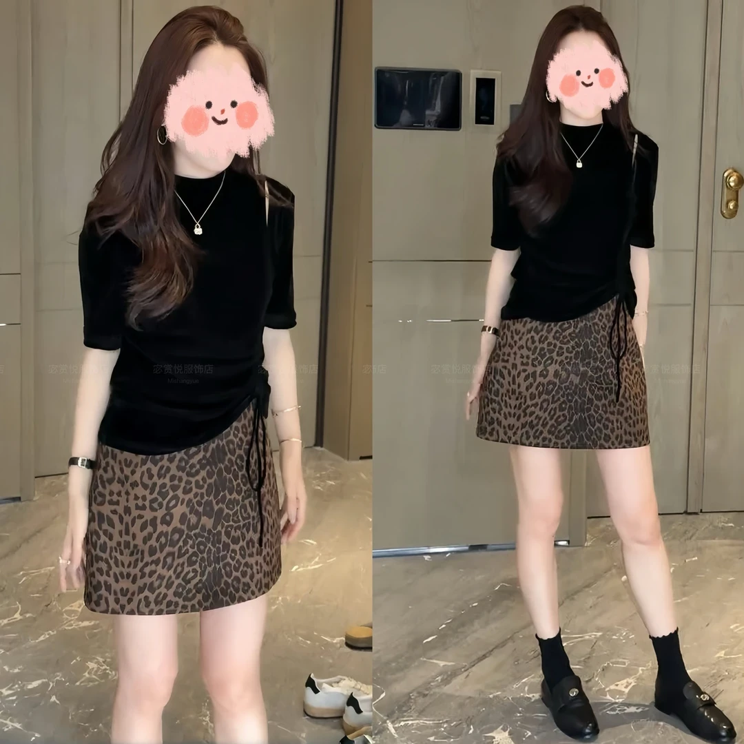 2025早秋新款酷飒风高级感宽松百搭上衣洋气复古显瘦半身裙套装女