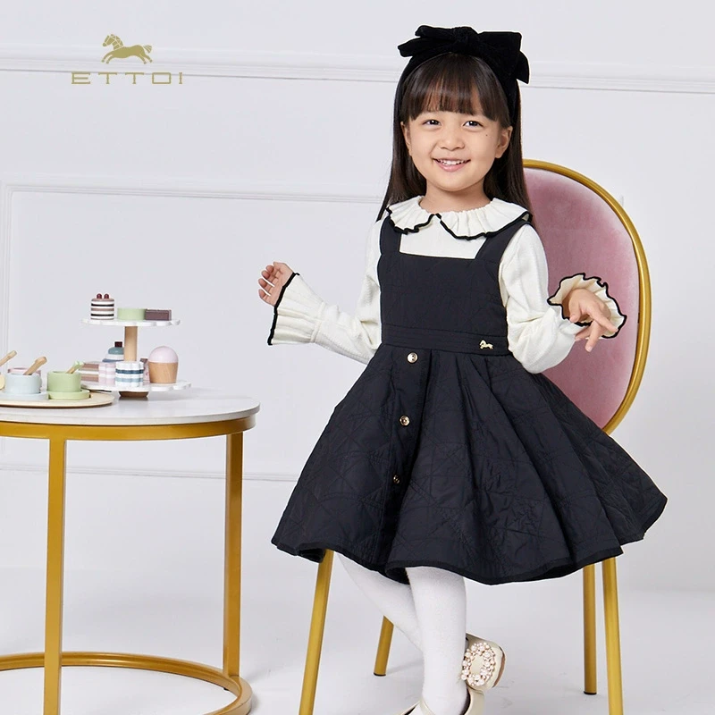 ETTOI爱多娃儿童裙子童装春秋背带高级感衣服女童公