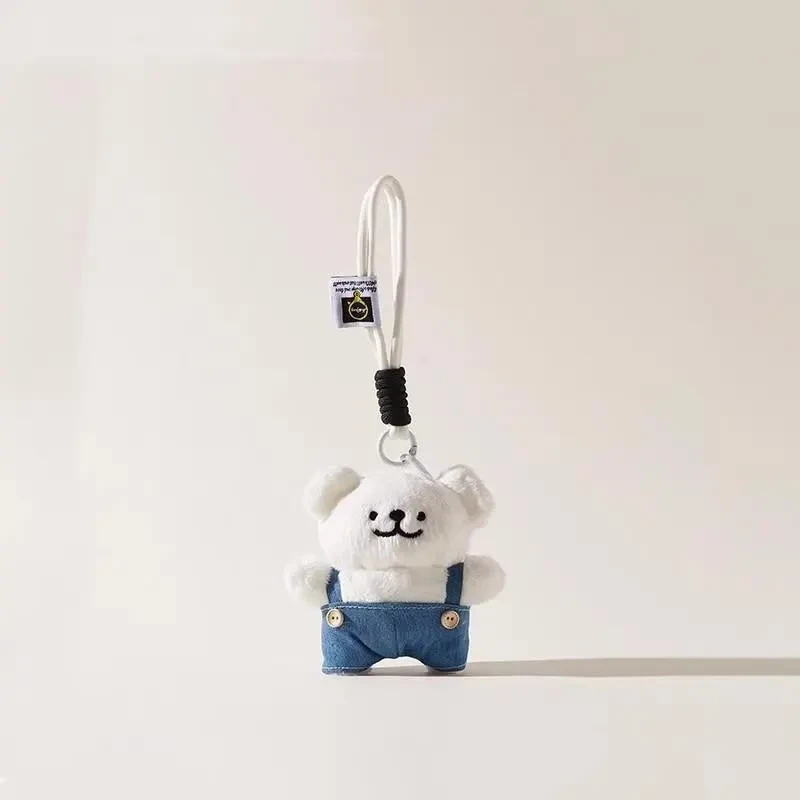 韩国可爱棕色背带小狗毛绒公仔挂件包包钥匙扣挂饰包配饰学生礼物