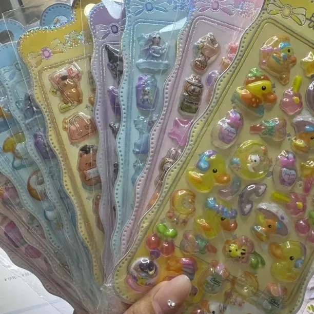 高颜值3D立体浮雕水晶卡通小动物贴纸女孩装饰贴纸8张