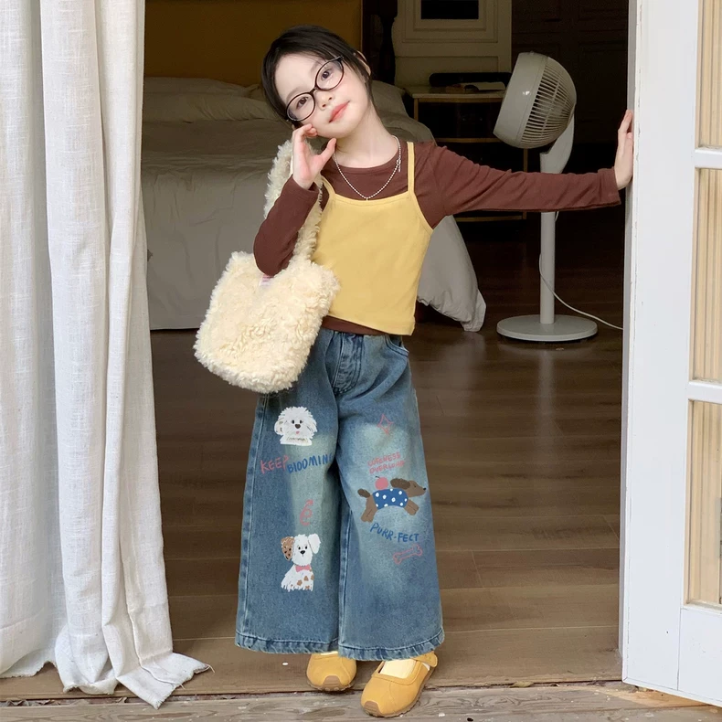 女童秋季套装2025新款女宝宝洋气时髦三件套儿童牛仔裤休闲秋装