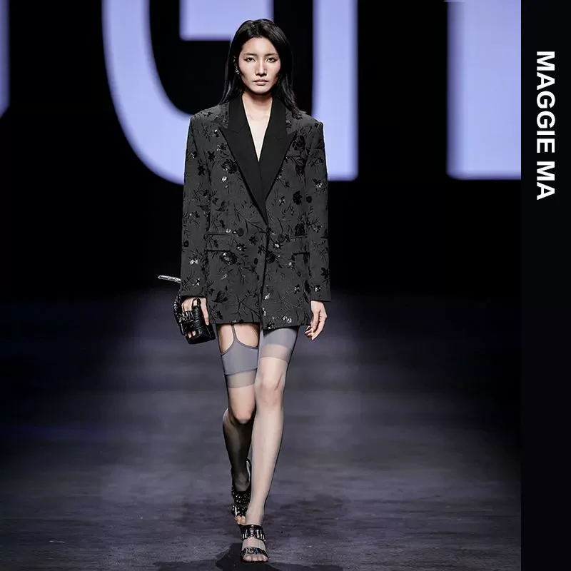 MAGGIE MA马婧设计师款绣花亮片高级感宽松气质女装小西服844C