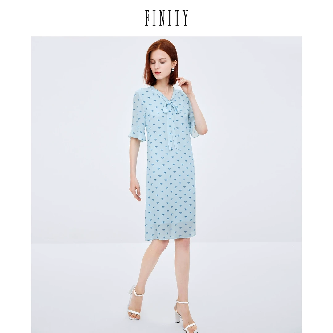 【粉丝专享】FINITY 100%桑蚕丝连衣裙新款别致设计感 F20VCV081L