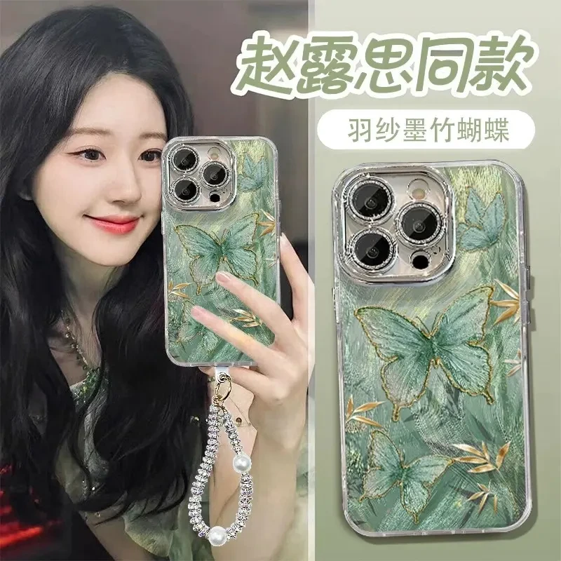 适用闪粉镜头羽纱纹苹果16ProMax硅胶壳华为荣耀oppo小米vivo一加