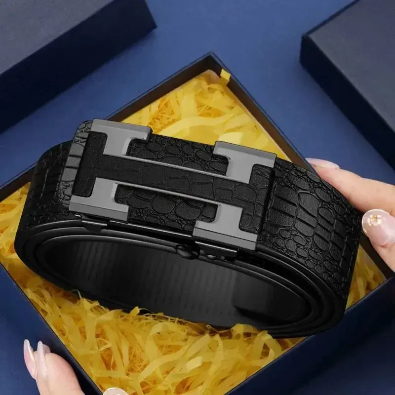 【品质皮带】男士无牙自动扣内穿商务腰带时尚腰带个性中年休闲百搭