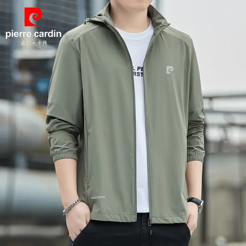 皮尔卡丹冰丝防晒衣男士夏季轻薄户外运动透气防紫外线防晒服外套