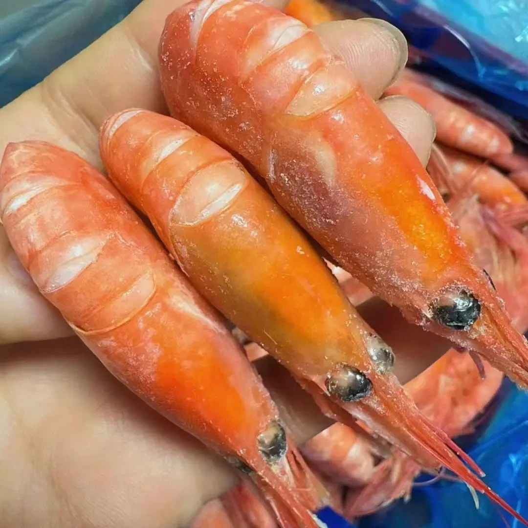 新鲜头膏头籽熟冻北极甜虾即食海鲜水产
