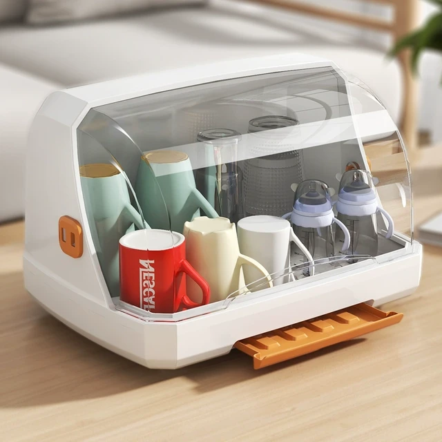 防尘玻璃杯茶杯托盘沥水杯架子杯架桌面杯子收纳置物架水杯收纳盒