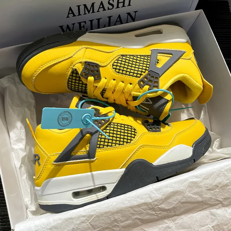 官方旗舰正品aj4电母男鞋女2025新款情侣休闲高帮篮球运动板鞋