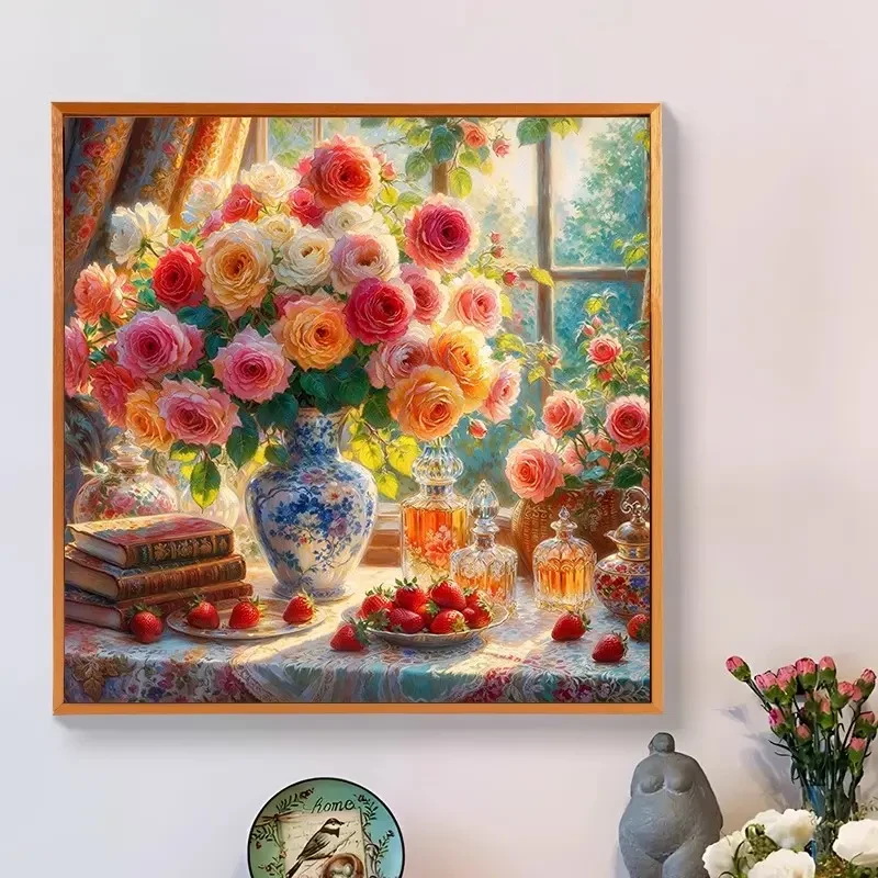 (花境绮想）diy数字油画红线条手工涂色解压治愈送礼丙烯装饰画