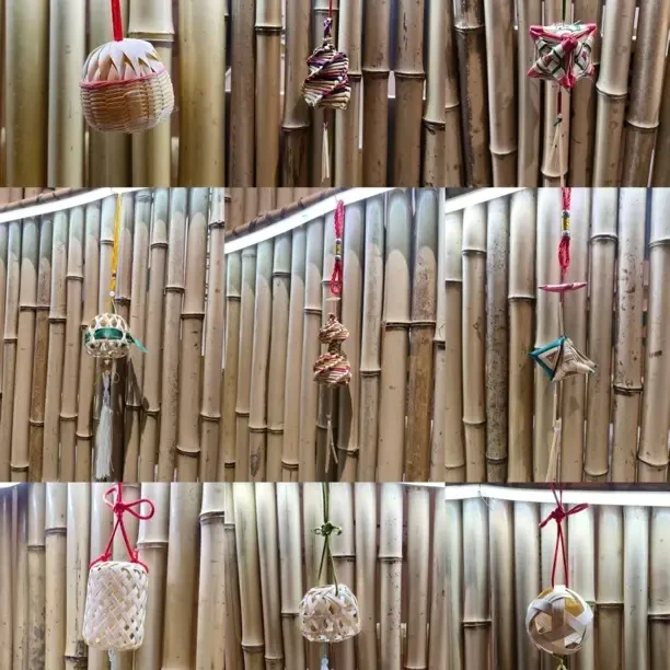 纯手工制作DIY竹编香囊挂饰