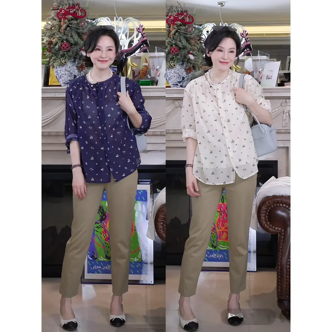 RuienCo. 一路繁花 6A级桑蚕丝80支新疆长绒棉印花丝棉衬衫