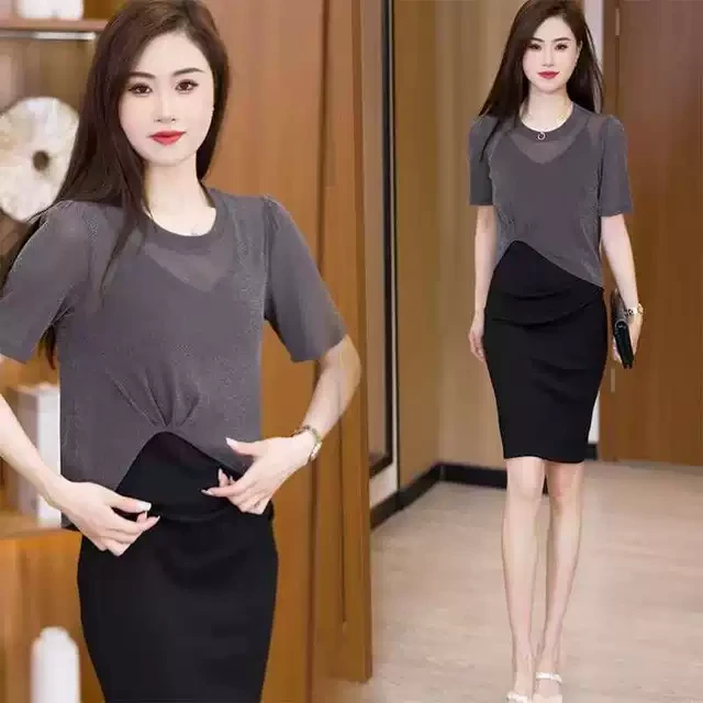 2024夏季新款设计开叉洋气罩衫防晒衫薄款透气短袖网纱超仙上衣女