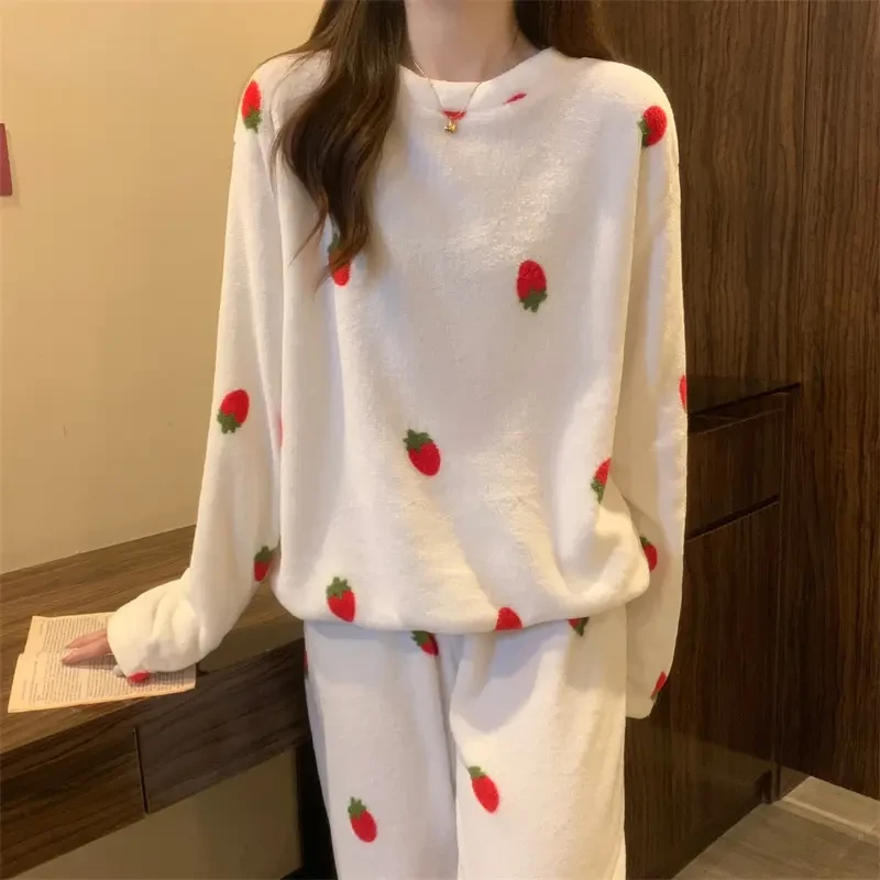 珊瑚绒睡衣女秋冬家居服冬季加绒加厚爆款睡衣可外穿保暖睡衣ins