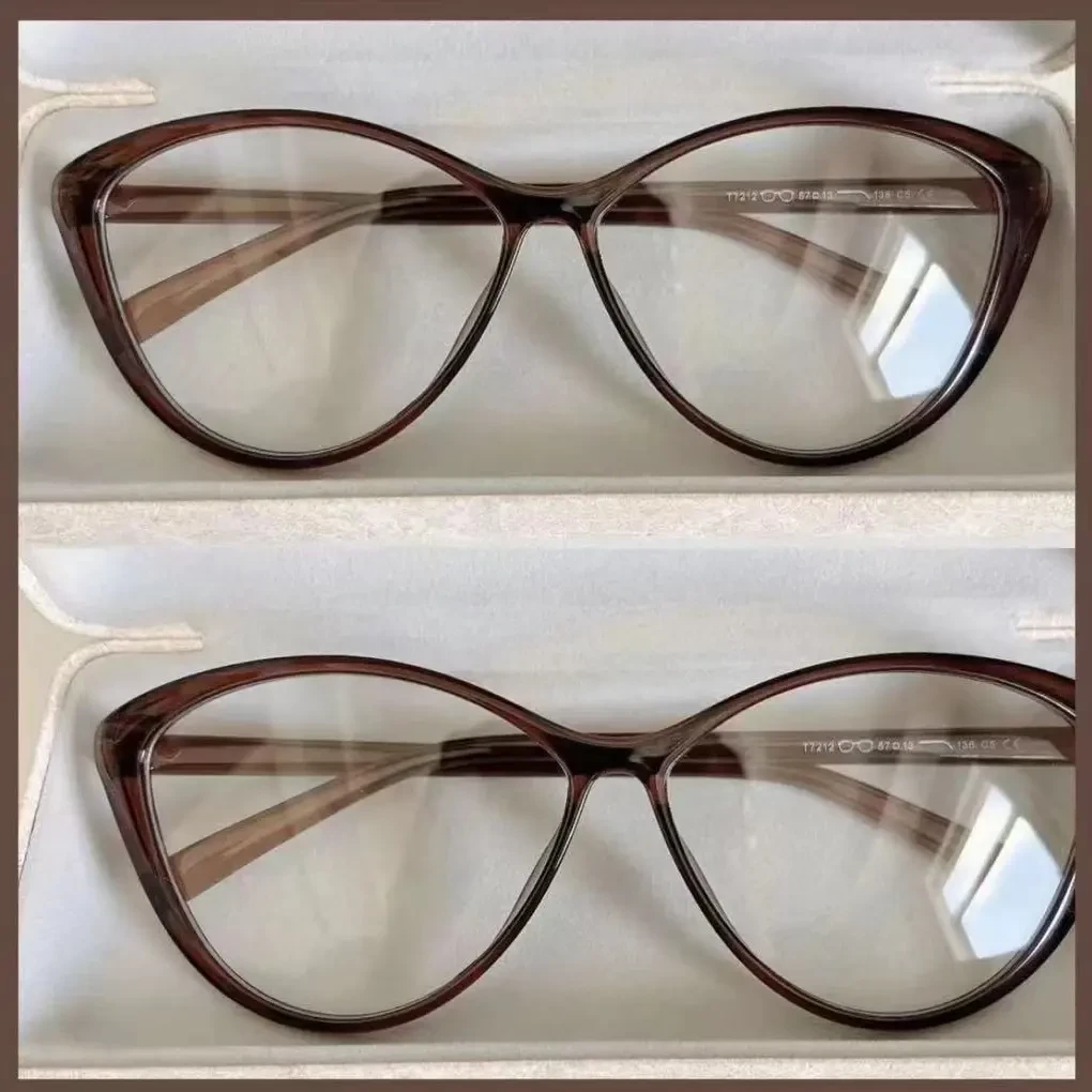 复古茶框超轻猫眼近视眼镜女可配有度数防蓝光素颜神器显瘦眼镜架