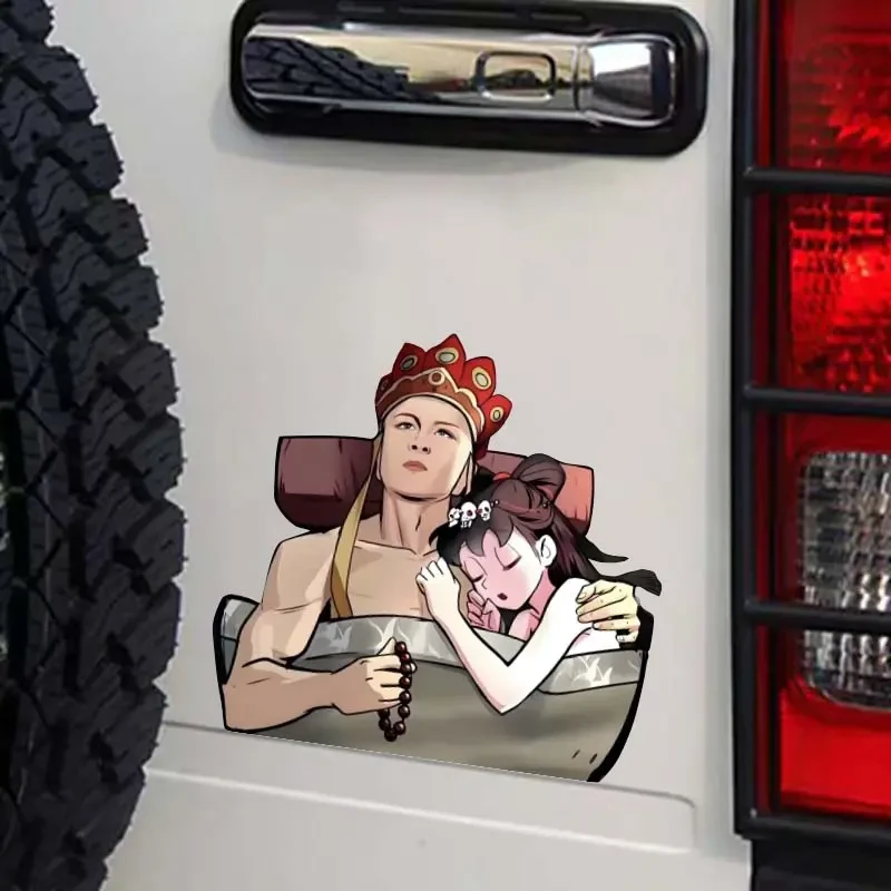 防水搞怪个性汽车版掩盖美女创意划痕贴车身装饰动动漫贴纸唐僧抱