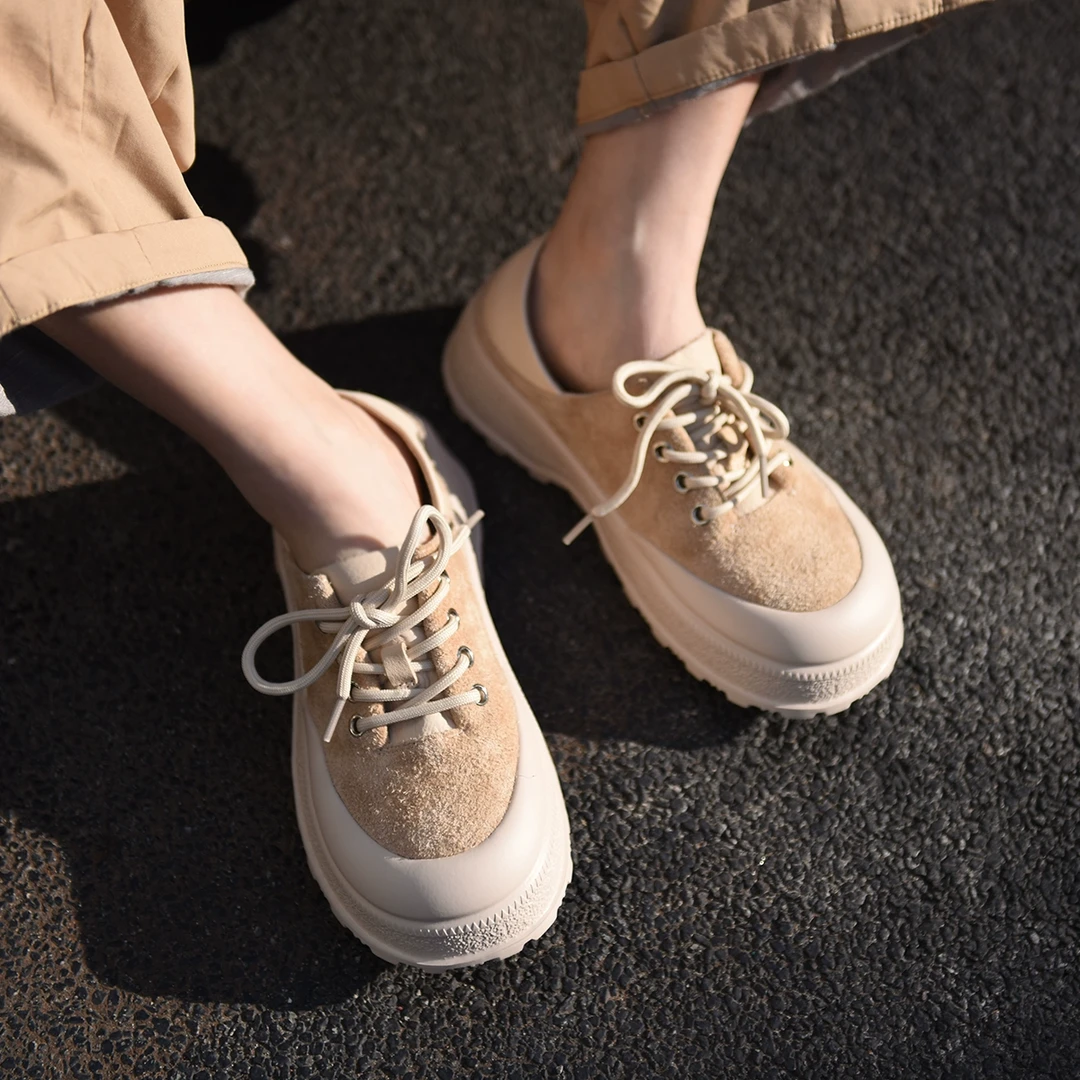 Artmu阿木真皮厚底休闲两穿运动鞋女款户外轻便系带女鞋新款92126