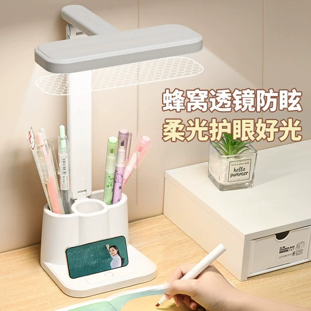 台灯学习专用大学生宿舍阅读灯可折叠柔光护眼笔筒收纳led书桌灯