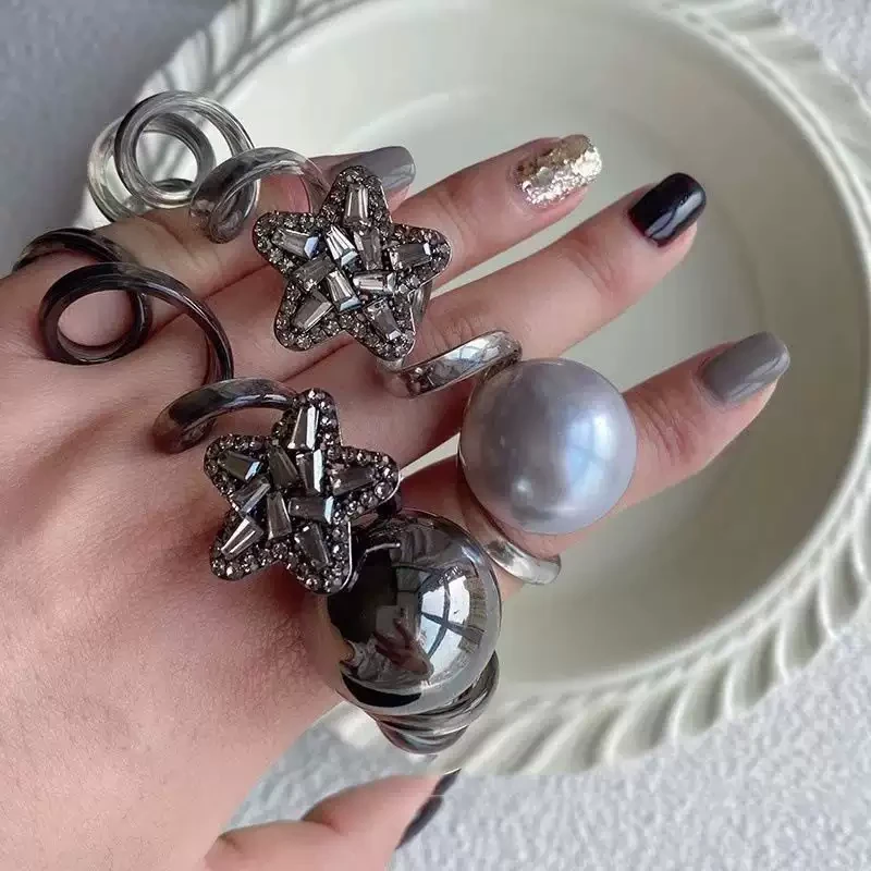 高颜值发圈时尚星星闪钻头绳高弹扎发电话线头饰洋气简约发绳