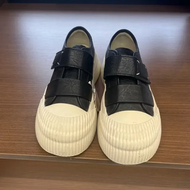 头层牛皮透气魔术贴贝壳头运动休闲小白鞋女款