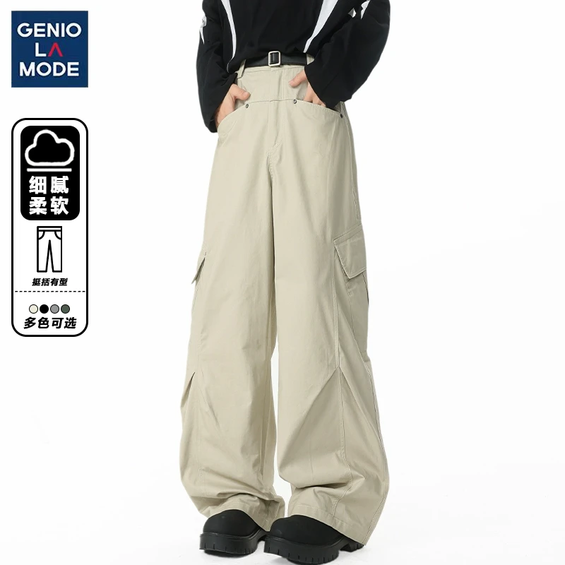 GENIO LAMODE工装休闲裤男款春秋季美式高街宽松直筒户外运动裤子