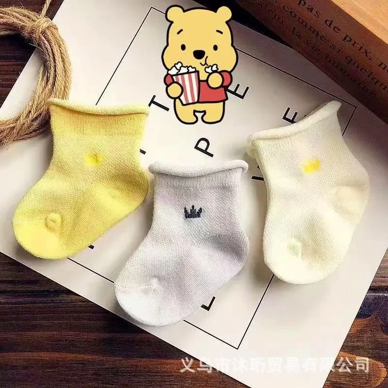 新生儿袜婴幼儿春秋婴儿袜子a类网眼透气0-3宝宝袜松口中筒棉袜