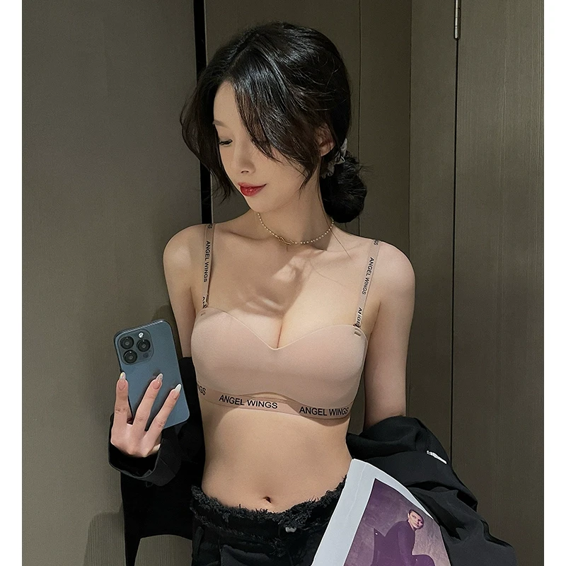 维多利亚无痕内衣女聚拢小胸显大夏季薄款透气无钢圈舒适上托防下