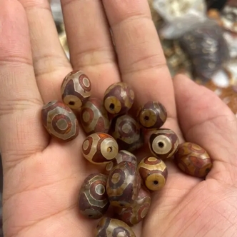 三眼一颗民族风复古藏式三眼玛瑙吊坠百搭文玩配饰项链配珠